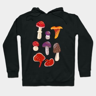 Mushrooms in Gouache Hoodie